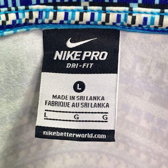 Nike Pro Dri-Fit Blue Stripe Half Zip Long Sleeve Pullover Size Large - Picture 6 of 7